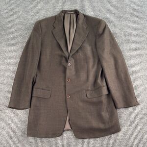 Vintage Trussini Sport Coat 42 L Taupe Wool Houndstooth Designer Boyds Italy